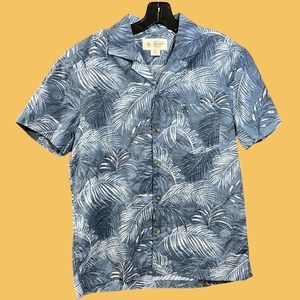 Penguin Hawaiian Shirt Mens Medium Heritage Slim Fit Short Sleeve Button Up